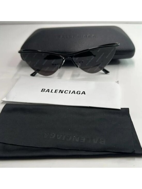 ?- New Authentic Balenciaga BB0093S 001 Curve Cat Sunglasses – Black main image 11